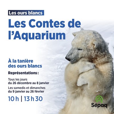 L'Aquarium du Québec a de belle nouveautés au menu pour la période des fêtes, dont des contes de Noël, des sculptures sur glace et des chants classiques. (Groupe CNW/Société des établissements de plein air du Québec)