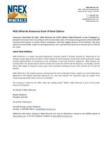 NGEx Minerals Announces Grant of Stock Options