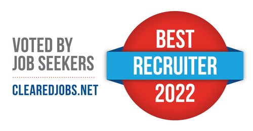 2022 Best Recruiters as voted by ClearedJobs.Net job seekers (PRNewsfoto/ClearedJobs.Net)