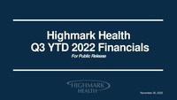 Highmark Health Q3 2022 Financials Overview