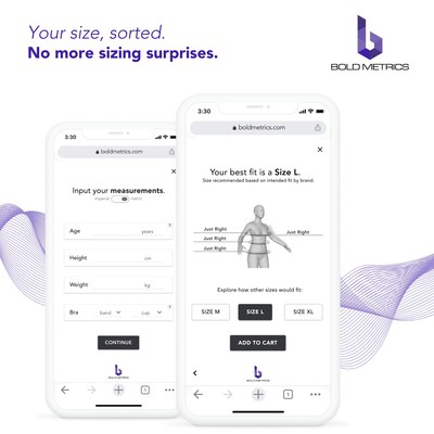 Bold Metrics' redesigned Smart Size Chart draws on extensive user testing and feedback to create an intuitive sizing experience that helps shoppers find their best fit easily.