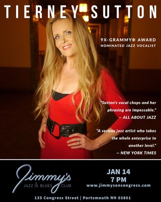 Jimmy's Jazz & Blues Club Features 9x-GRAMMY Award Nominated Jazz Vocalist TIERNEY SUTTON on Saturday January 14 at 7 P.M. Tickets are available on Ticketmaster.com and Jimmy's Website at: www.jimmysoncongress.com