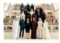 Sheikha Al Mayassa Bint Hamad bin Khalifa Al Thani and Carine Roitfield with local designers