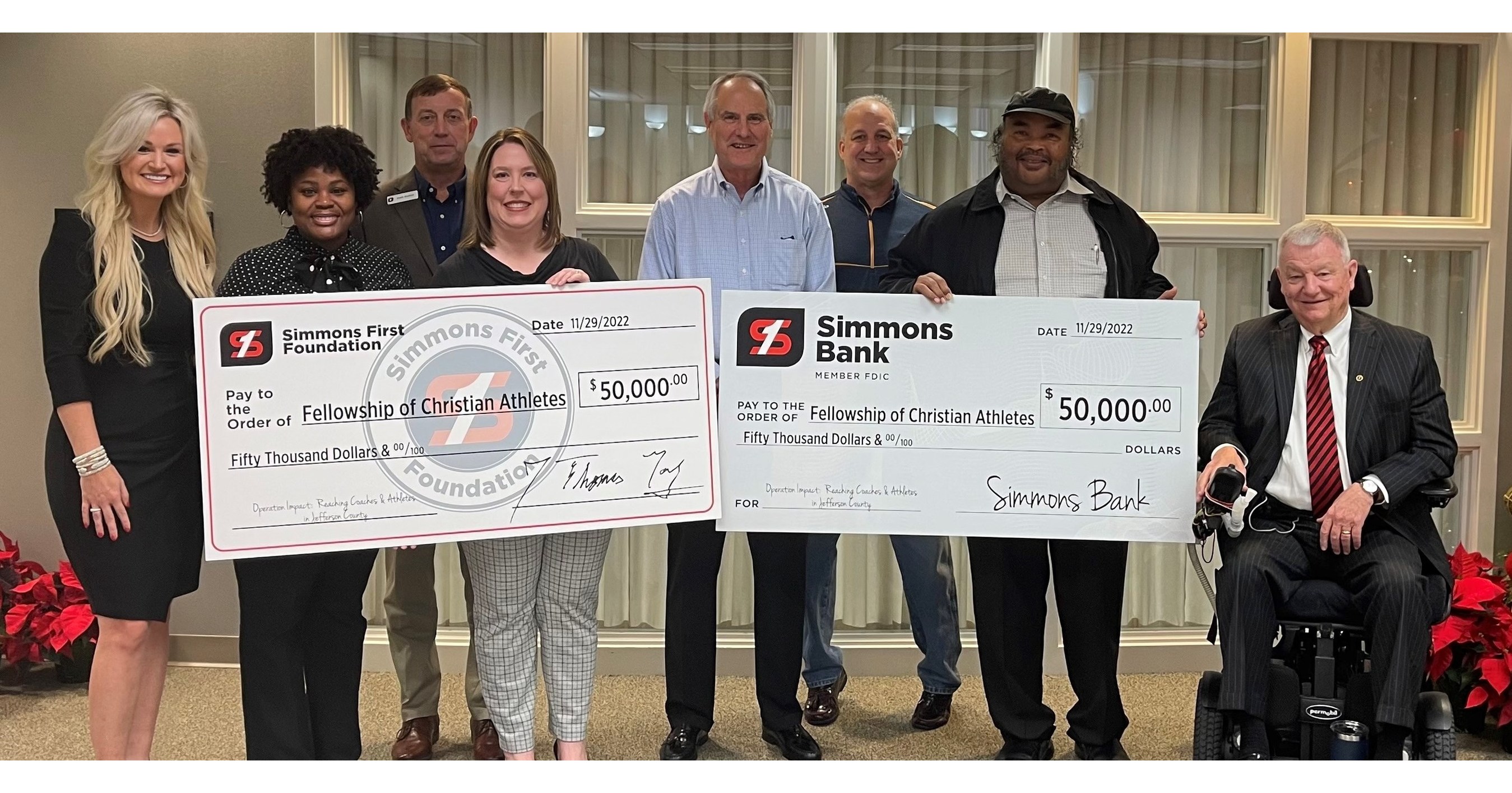 Simmons Bank and Simmons First Foundation Donate 0,000 to Central Arkansas Fellowship of Christian Athletes