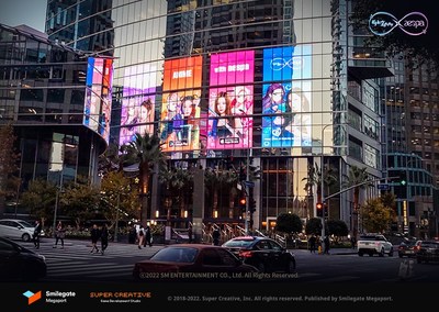 Epic Seven x aespa enlivens the center of Los Angeles! OutFront Wilshire Grand advertisement revealed!