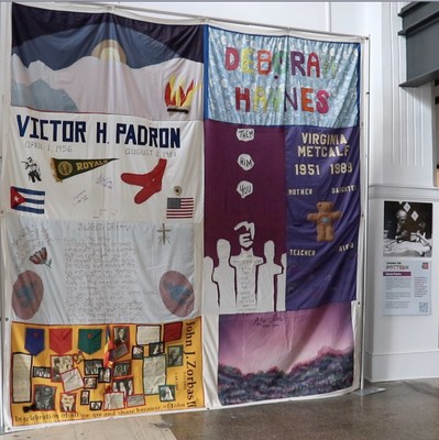 Quilt panels include one made by legendary civil rights and justice activist Rosa Parks, a supporter of the AIDS Quilt in its activism and fight for justice.