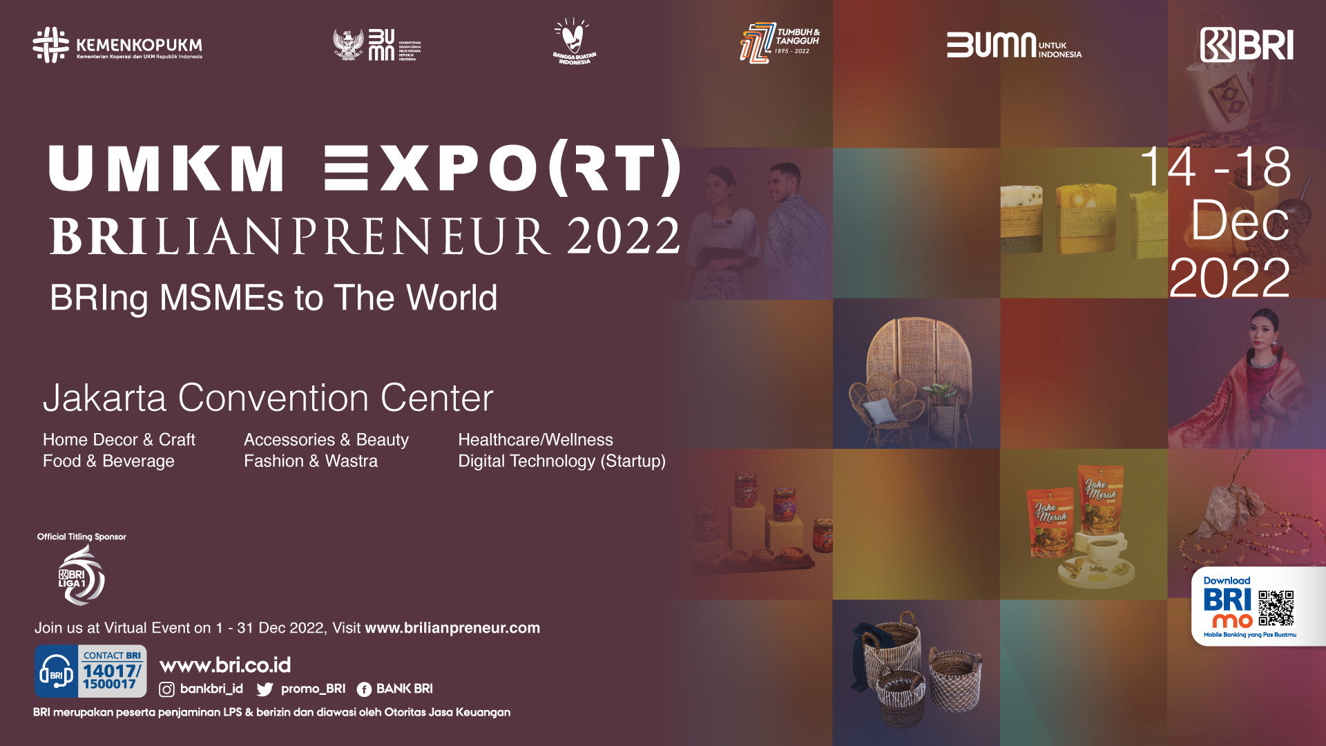 Indonésie na cestě k udržitelnosti: UMKM EXPO(RT) BRILIANPRENEUR 2022 představuje 500 vybraných mikro, malých a středních podniků