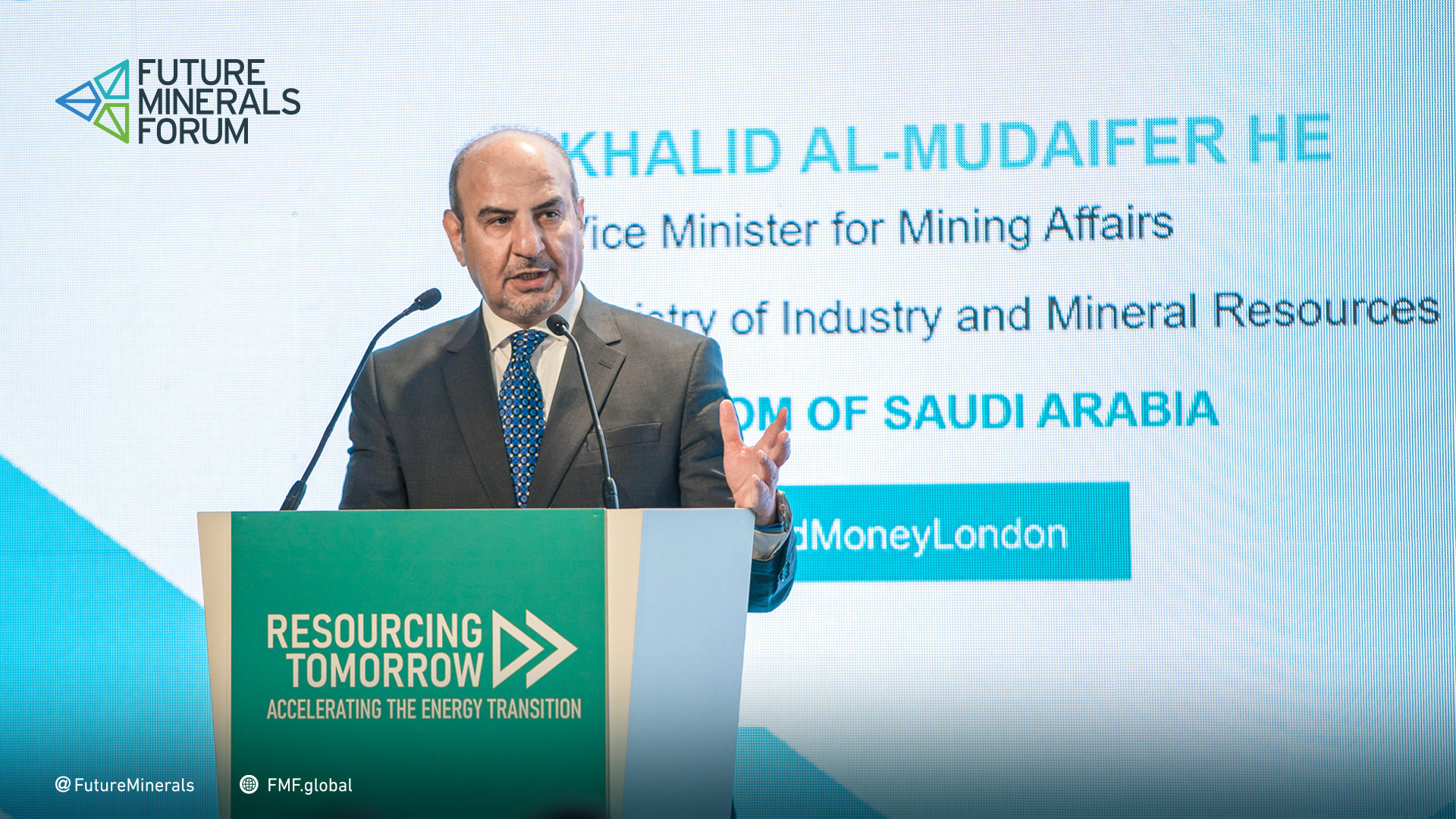 El Ministerio de Industria y Recursos Minerales de Arabia Saudita declara en la conferencia de Londres: "Arabia Saudita se convertirá en un líder en la producción sostenible de metales en beneficio de la transición a cero emisi