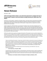 ATCO and Copper Niisüü initiate a new electricity agreement to underpin the Saa Sè Energy project in Beaver Creek and enhance energy autonomy for White River First Nation (CNW Group/ATCO Ltd.)