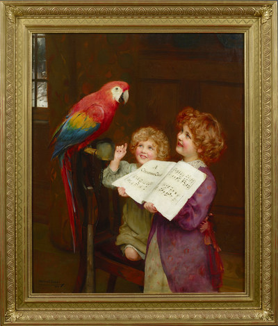 Arthur John Elsley (1860-1952): The Singing Lesson (framed). Image courtesy of: Rehs Galleries, Inc., New York