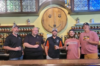 From Left to Right: Kevin Thomas, 3 Mavins' CEO, Ed Irvin, 3 Mavins' Vice President of Sales, Chris Geib Chief Development Officer for NPCF, Joey DiDaniel Pareidolia Assistant Brewer, Pete Anderson, Pareidolia Brewing Company Owner.