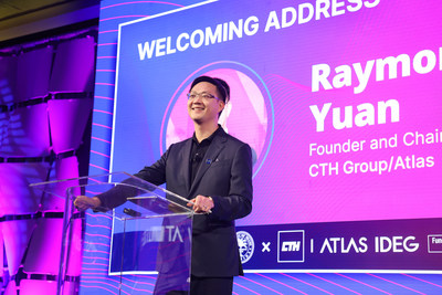 Raymond Yuan, Founder and Chairman of CTH Group and Atlas, gave welcome address at MiamiWeb3 Summit (PRNewsfoto/Atlas Technology Management)