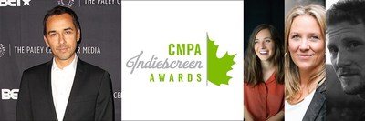 2022 Indiescreen Award winners, from left: Damon D’Oliveira, Sara Blake, Magali Gillon-Krizaj, Tyler Hagan (CNW Group/Canadian Media Producers Association (CMPA))