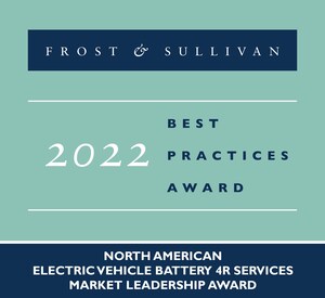 Spiers New Technologies Recognized by Frost &amp; Sullivan for Its Market Leadership in the Electric Vehicle Battery 4R Services Industry