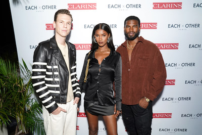 Lucas Petry, Mariama Diallo & Broderick Hunter attend Clarins & Each x Other dinner in Miami - (Photo by Mark Sagliocco/Getty Images for Each x Other )