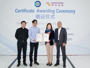 YuanTech Solar reçoit la certification IEC 61215 et IEC 61730 de TÜV SÜD