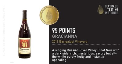 Beverage Testing Institute 2022 Pinot Noir Gold Medal - 95 Points