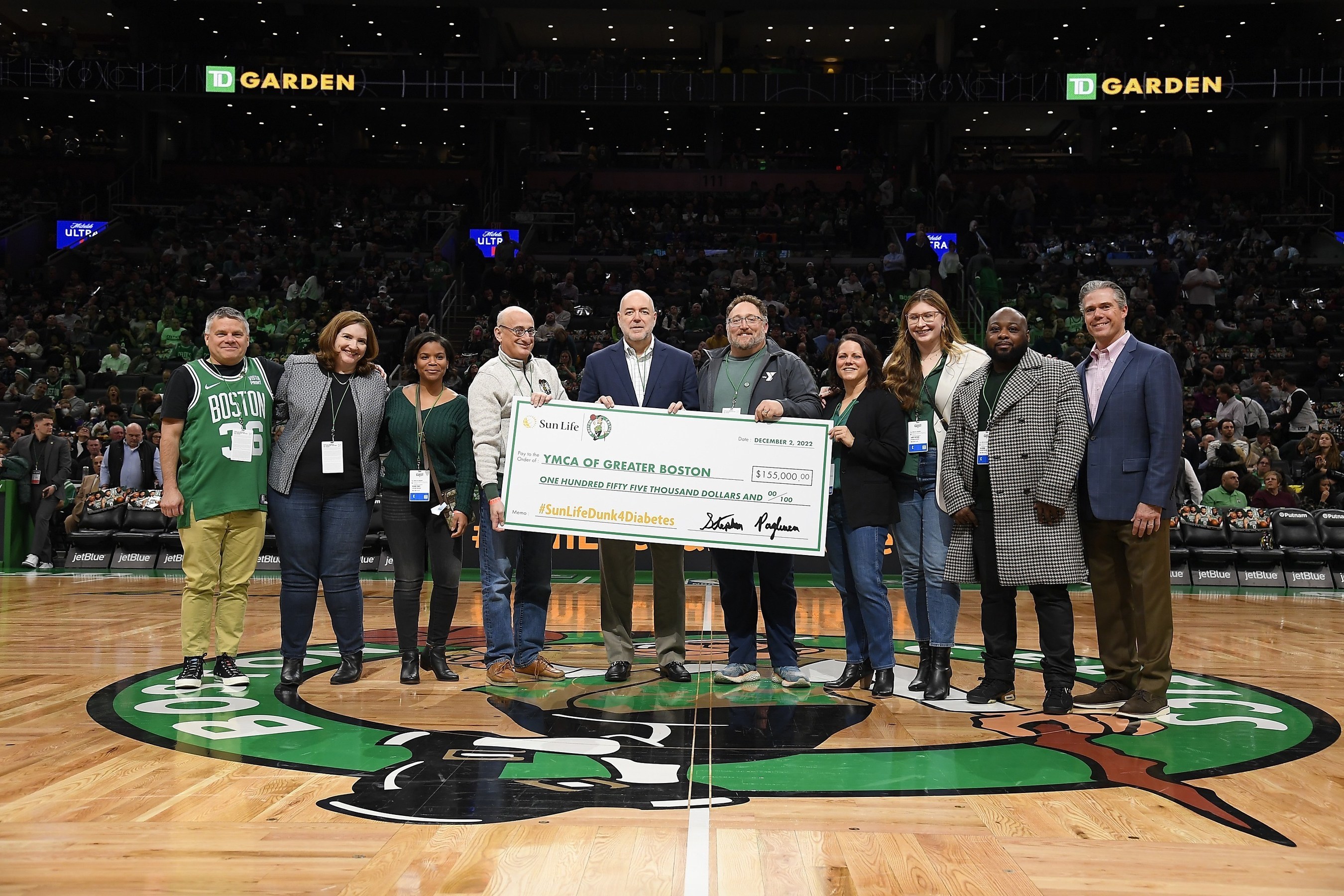 Sun Life and the Boston Celtics close out the 9th annual #SunLifeDunk4Diabetes campaign with $155,000 donation to YMCA of Greater Boston