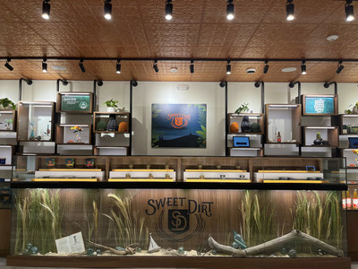 The Sweet Dirt Rockland bud bar and retail space features an array of leading Maine cannabis and cannabis-infused products, including Sweet Dirt's own organically grown cannabis, with a nod to Rockland's coastal surroundings.