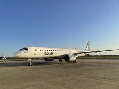 Avec une empreinte sonore 65 % plus faible et une consommation de carburant 25 % moins élevée par rapport à la génération précédente, l'E195-E2 est l'avion monocouloir le plus écologique sur le marché. (Groupe CNW/Porter Airlines)