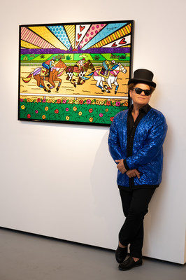 Romero Britto with the official art of the Kentucky Derby