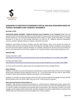 SHAMARAN TO PARTICIPATE IN RENMARK’S VIRTUAL NON-DEAL ROADSHOW SERIES ON TUESDAY, DECEMBER 6 AND THURSDAY, DECEMBER 8 (CNW Group/ShaMaran Petroleum Corp.)