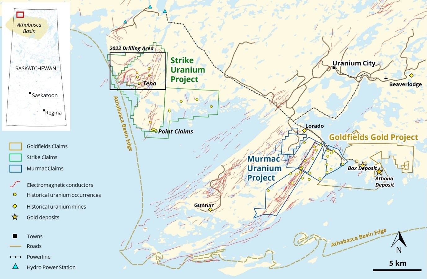 Figure 1: Location of Fortune Bay’s Strike, Murmac and Goldfields Projects. (CNW Group/Fortune Bay Corp.) Figure 1: Location of Fortune Bay’s Strike, Murmac and Goldfields Projects. (CNW Group/Fortune Bay Corp.)
