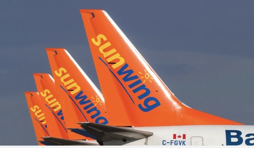 Sunwing jets are parked on tarmac as pilots remain off the job due to travel restrictions (CNW Group/Unifor)