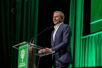 Disney CEO Bob Iger delivers acceptance speech for Promise Champion Award at the Sandy Hook Promise 10-Year Remembrance benefit event in New York City on Dec. 6, 2022.