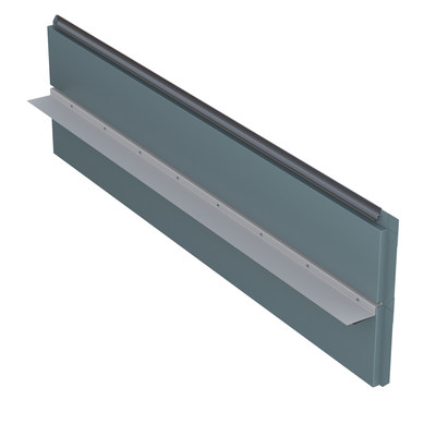 Custom-fabricated metal accent fins for building facades.