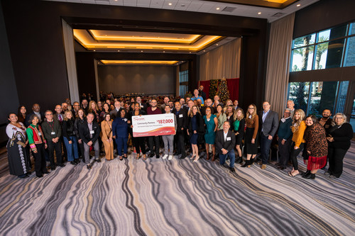 Sycuan赌场度假村自豪地提出nted a total of $187,000 to 28 different charities during its 2022 Annual Holiday Gift Giving Ceremony.