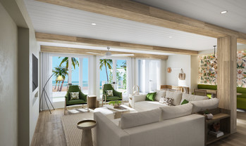 Complemented by pops of green, sun-kissed hues are subtly incorporated into the decór scheme and are the namesake for each of Beaches Negril’s new Firesky Reserve Villas – among them, Rose Dusk, Honey Globe, Amber Twilight, and Golden Ray – with luxury finishings and tropical accents framing indoor and outdoor living areas. (PRNewsfoto/Sandals Resorts International)