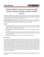 Pembina Pipeline Corporation Announces 2023 Guidance, Business Update and Sale of KAPS Interest