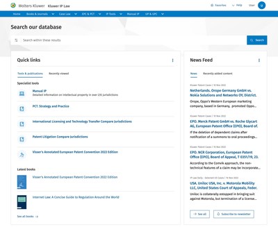 Wolters Kluwer Announces Relaunch of Kluwer IP Law