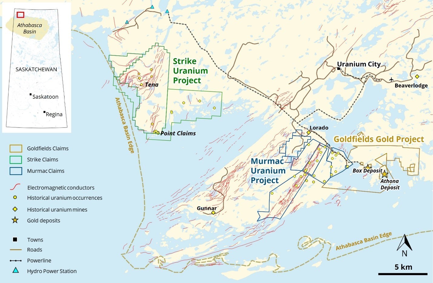 Figure 1: Location of Fortune Bay’s Murmac, Strike and Goldfields Projects. (CNW Group/Fortune Bay Corp.) Figure 1: Location of Fortune Bay’s Murmac, Strike and Goldfields Projects. (CNW Group/Fortune Bay Corp.)