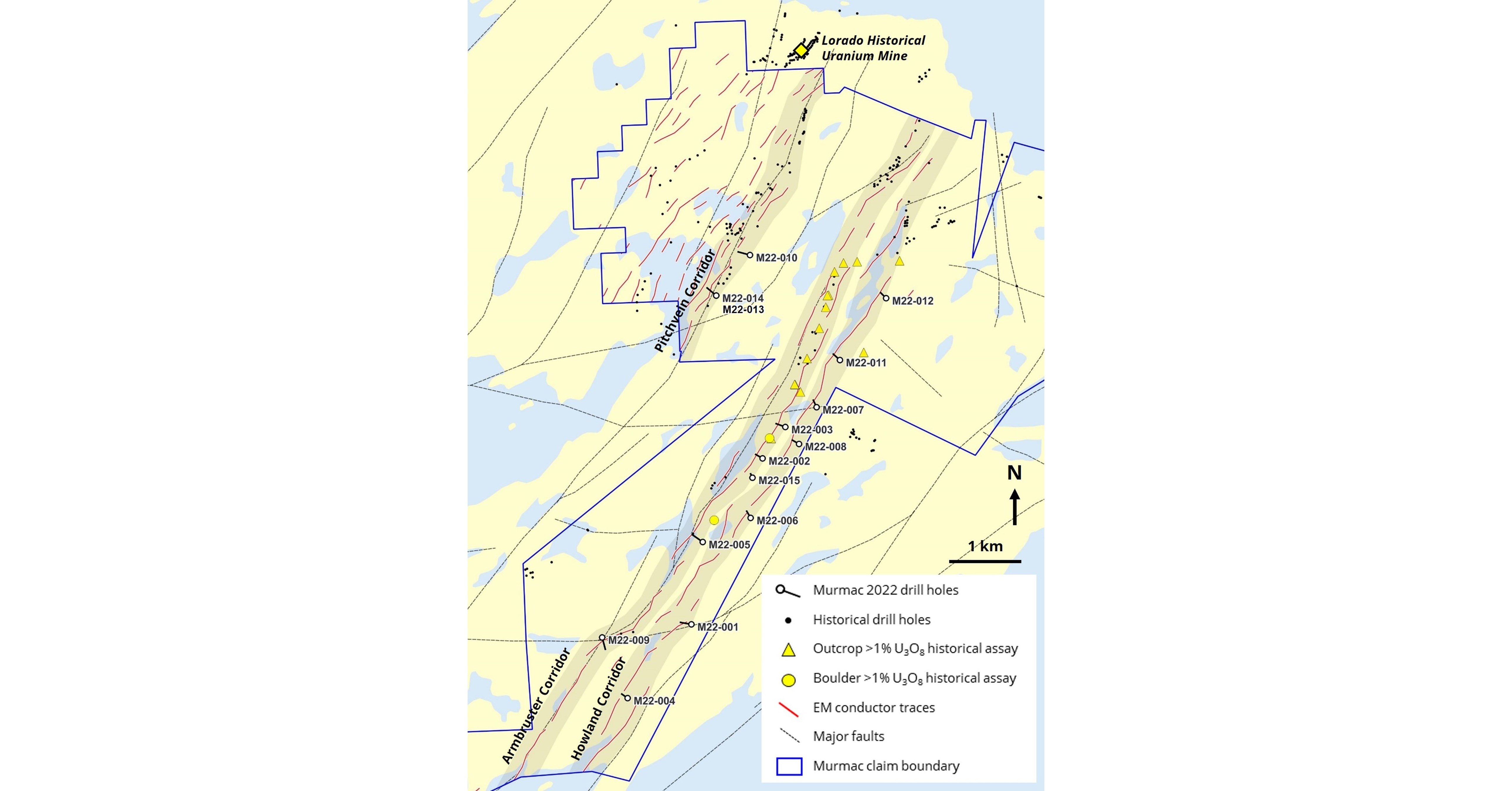 FORTUNE BAY CONFIRMS NEARSURFACE URANIUM MINERALIZATION IN MULTIPLE