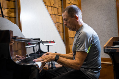 Tony Mantor recording in the studio