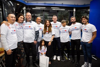 Maria Bravo and international actors Jean Reno, and Luke Evans visited the children of Vamos together Foundation (PRNewsfoto/The Global Gift Foundation)