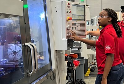 America's Cutting Edge is giving N.C. A&T Sophomore Anaya Maxwell her first experience working on a CNC machine.