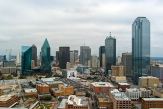 Dallas Texas Skyline Drone Photograph by Helios Visions Commercial Drone Data Collection Services.