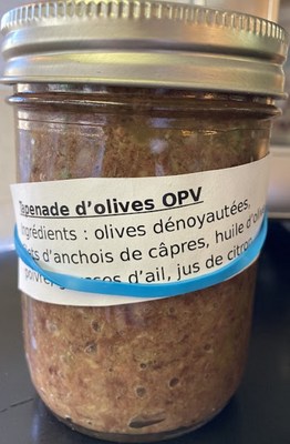 Tapenade d'olive OPV (Grand format) (Groupe CNW/Ministre de l'Agriculture, des Pcheries et de l'Alimentation)