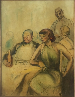 Guy Pène du Bois, Enjoy the Show! (Bal Masque mural), 1934, Charcoal and oil on canvas, Private Collection, on display at the Polk Museum of Art at Florida Southern College.