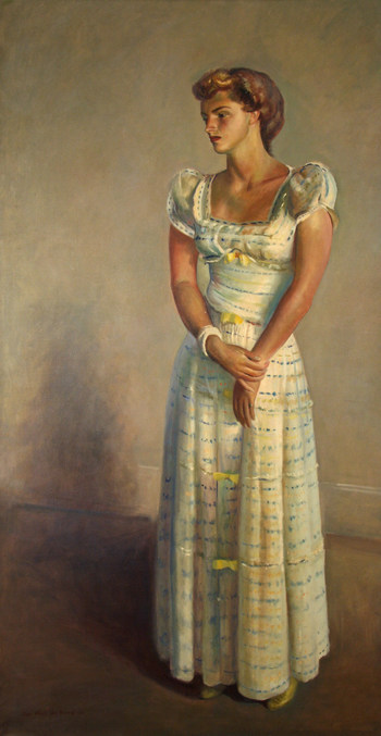 Guy Pène du Bois, Portrait of Patricia Pike, 1941, Oil on canvas, Estate of Yvonne Pène du Bois McKenney, on display at the Polk Museum of Art at Florida Southern College.