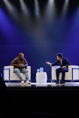 Timbaland and Zoom CEO Eric S. Yuan in conversation. Photo c/o Zoom.