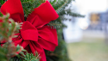 Close up of a veteran's wreath.