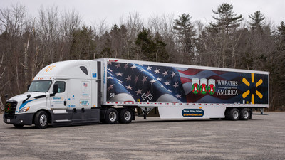 Walmart truck with new Wreaths Across America wrap.