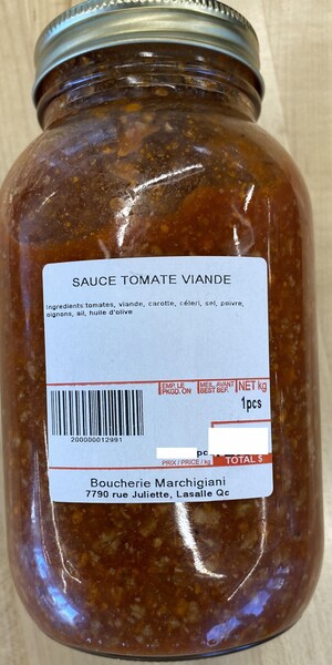 Absence d'informations nécessaires à la consommation sécuritaire de diverses sauces préparées et vendues par l'entreprise Boucherie Marchigiani