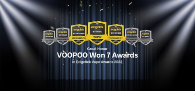 VOOPOO Sweeps the Board with Seven Awards at the Ecigclick Vape Awards 2022