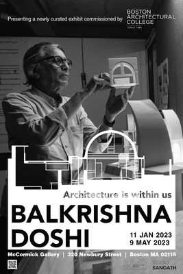 Architecture is Within Us: The Selected Works of Balkrishna Doshi opens January 11, through May 9, 2023, Boston Architectural College, McCormick Gallery, 320 Newbury Street in Boston. Photo: Vinay Panjwani / Vastushilpa Foundation.