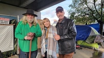 Rodney Bercier, a local man experiencing homelessness, together with award-winning filmmaker Julia Verdin and Robert Craig, founder of Robert Craig Films.